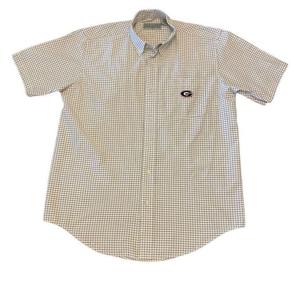 Campus Specialties University of Ga UGA Short Sleeve Button Down Shirt Sz M - Picture 1 of 16